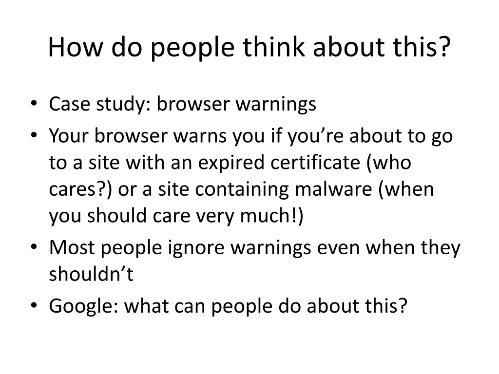 how do people think about this