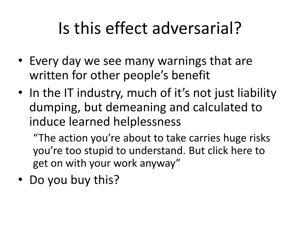 is this effect adversarial