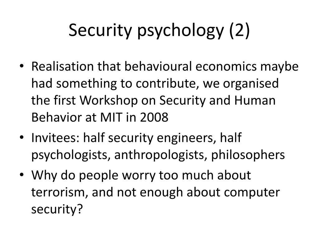 security psychology 2