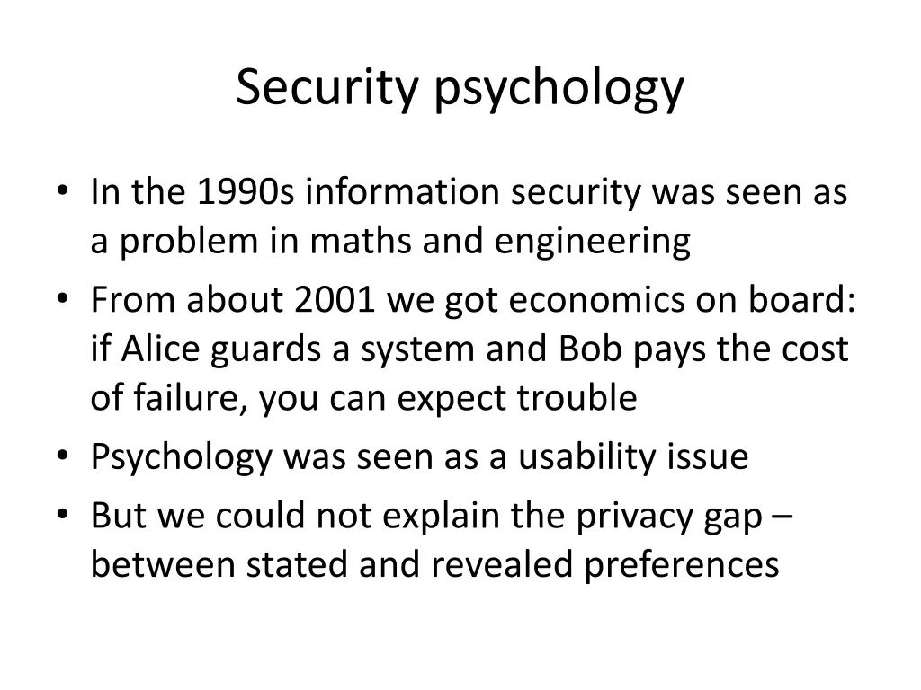 security psychology