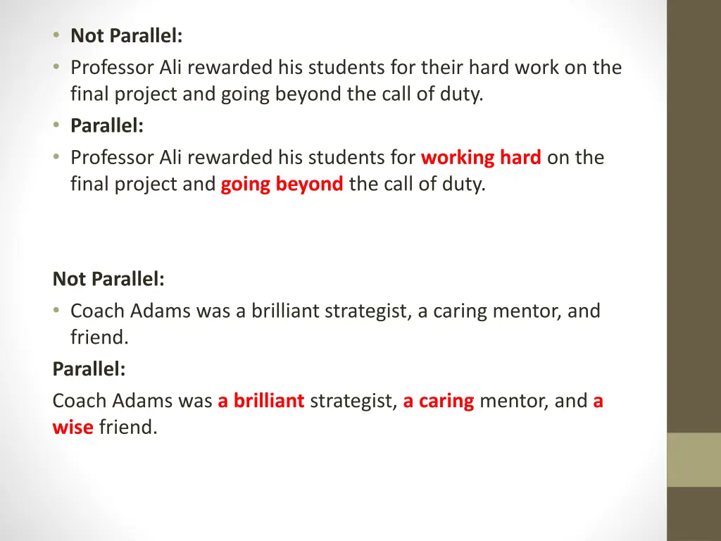 not parallel professor ali rewarded his students