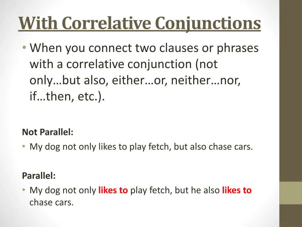 with correlative conjunctions when you connect