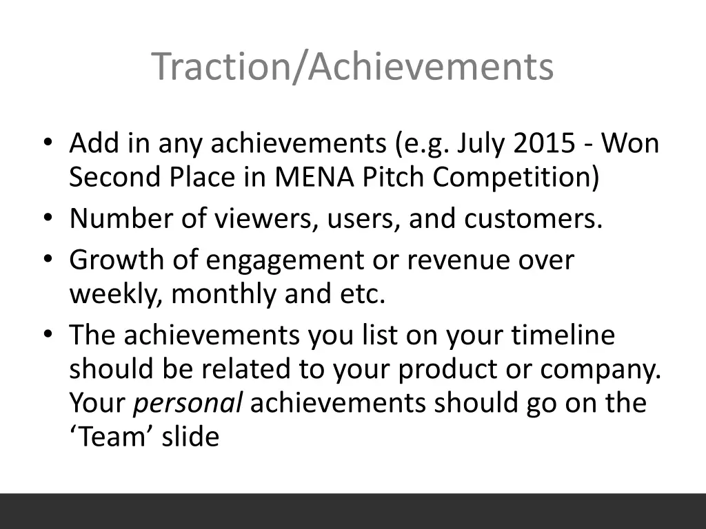 traction achievements