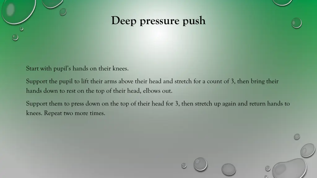 deep pressure push