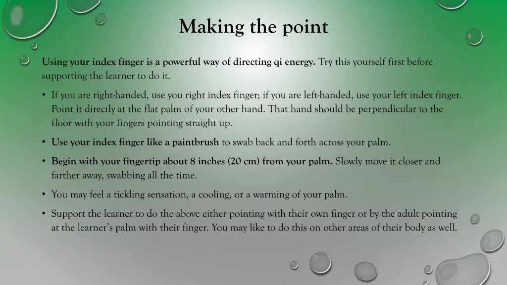making the point