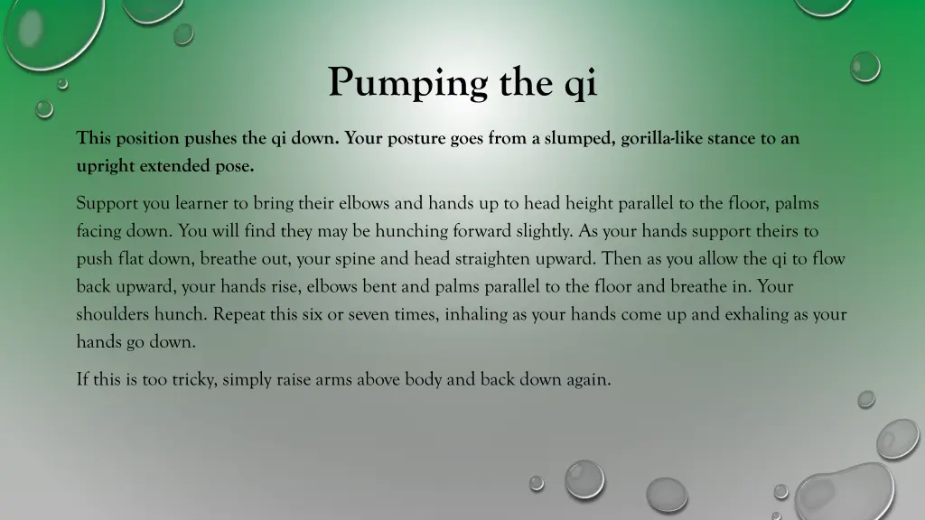 pumping the qi
