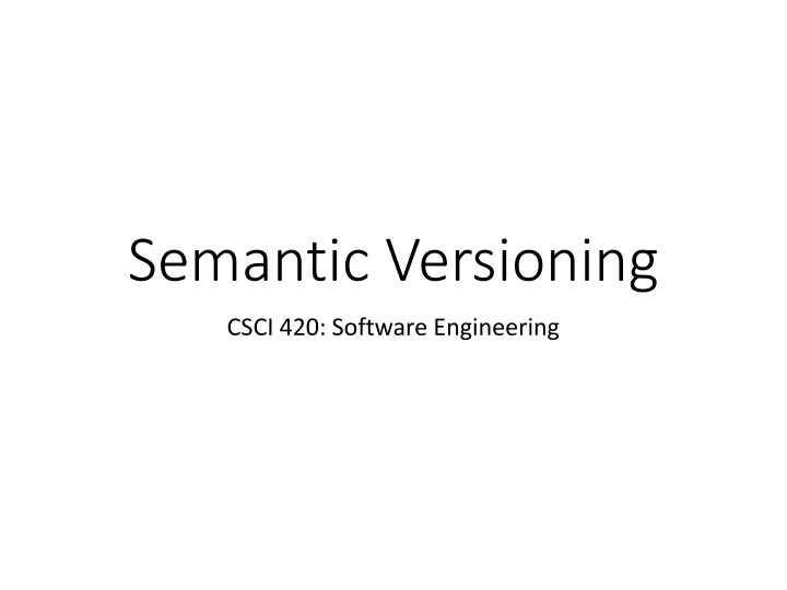 semantic versioning