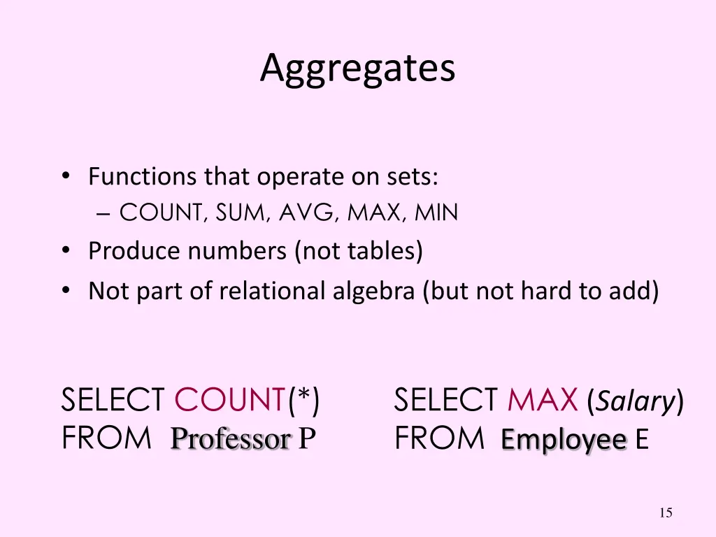 aggregates