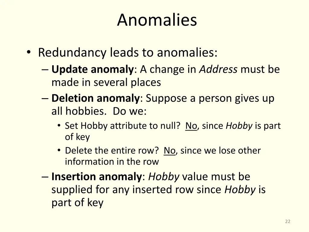 anomalies