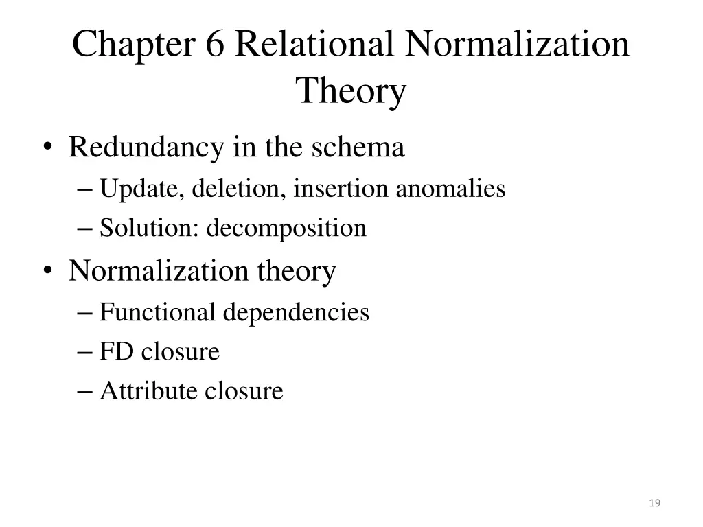 chapter 6 relational normalization theory