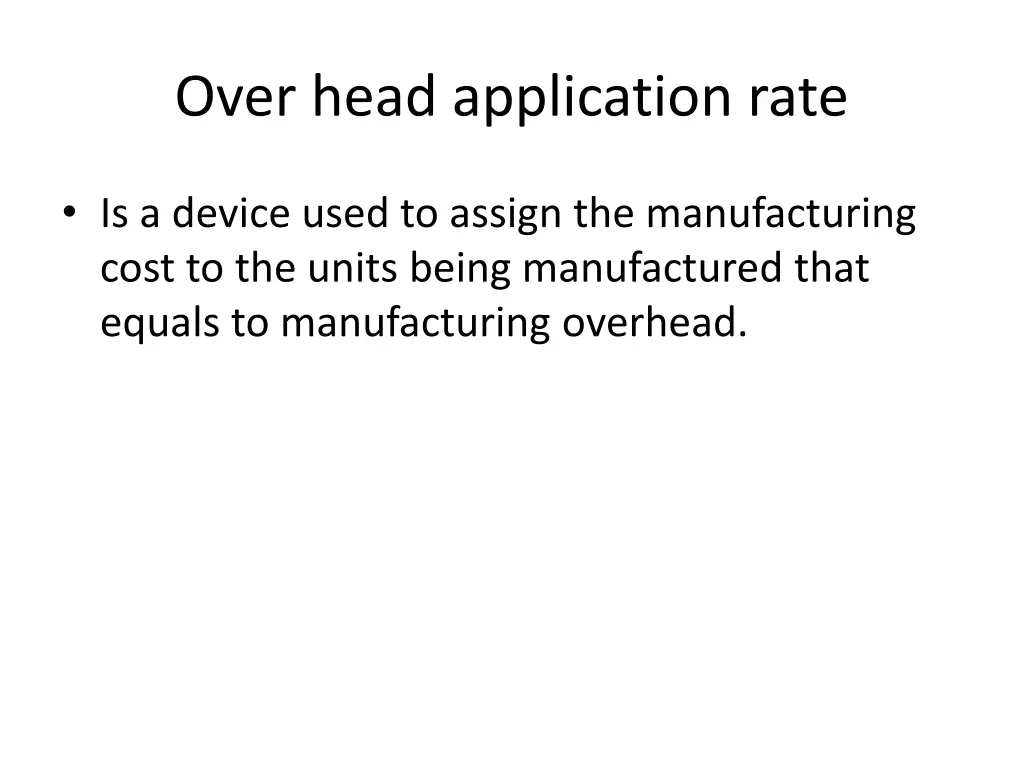 over head application rate