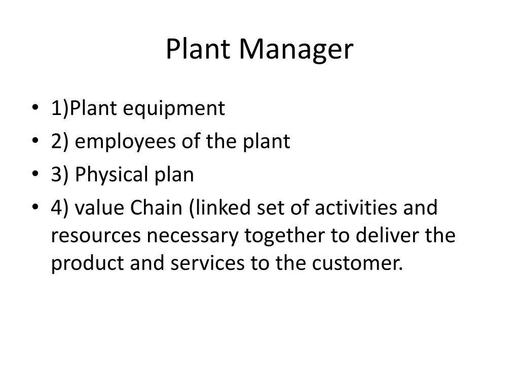 plant manager