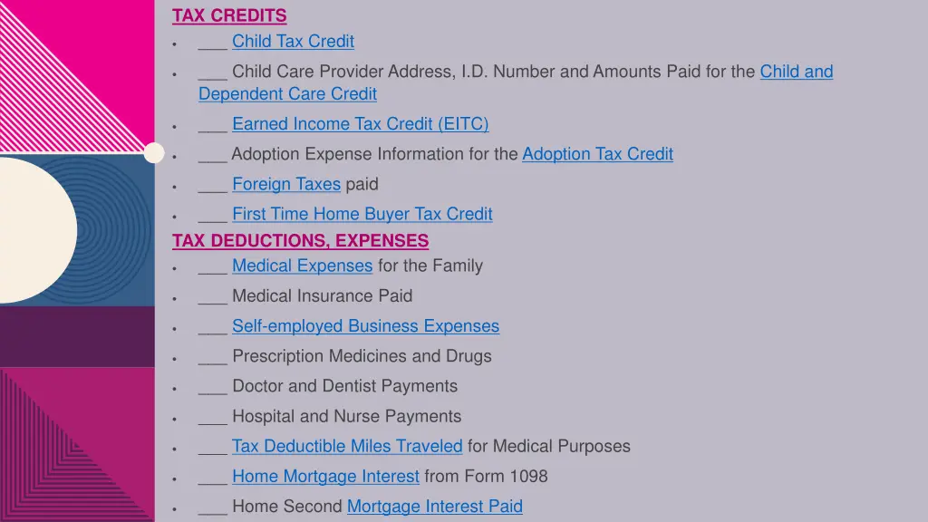 tax credits child tax credit