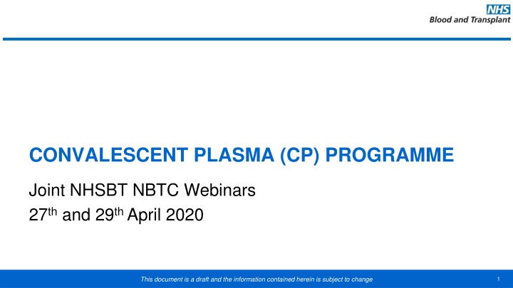 convalescent plasma cp programme