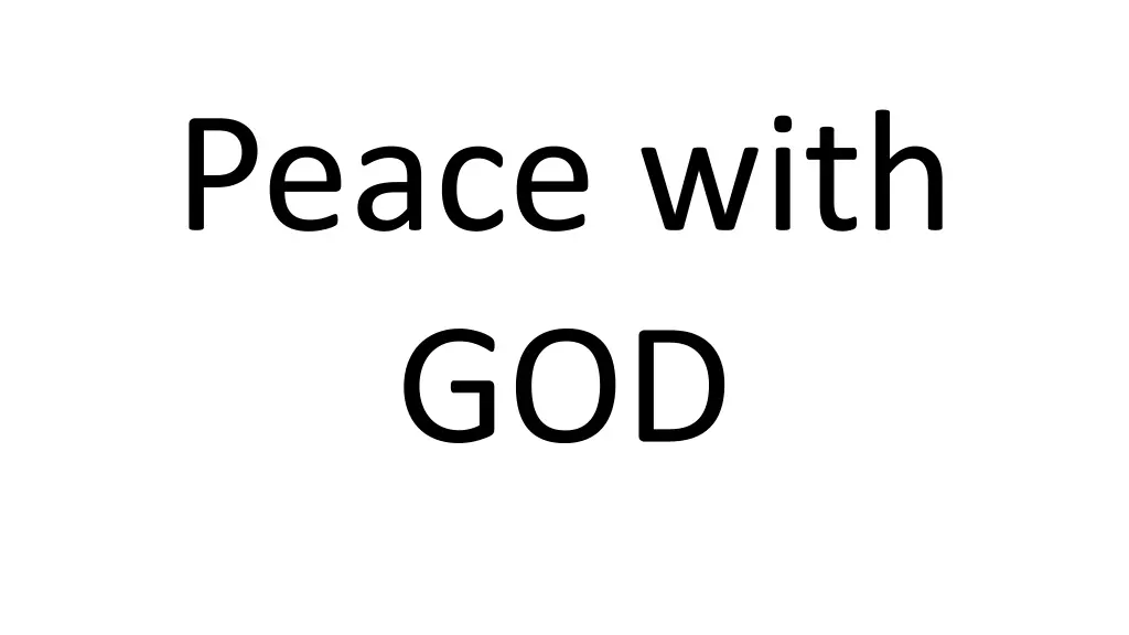 peace with god