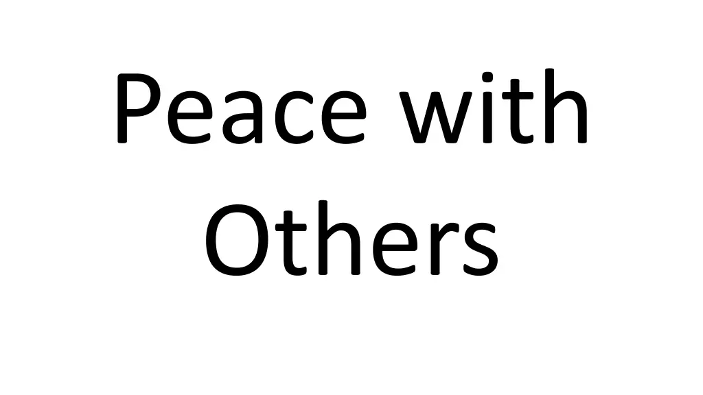 peace with others