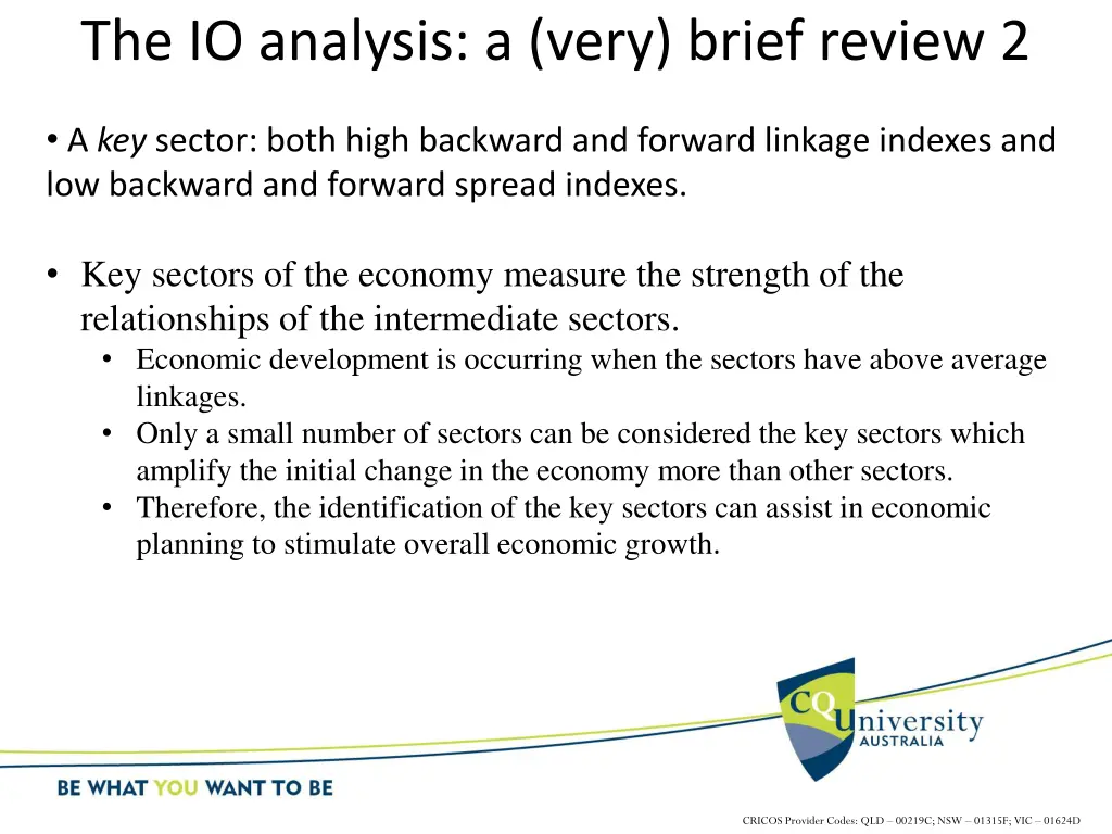 the io analysis a very brief review 2