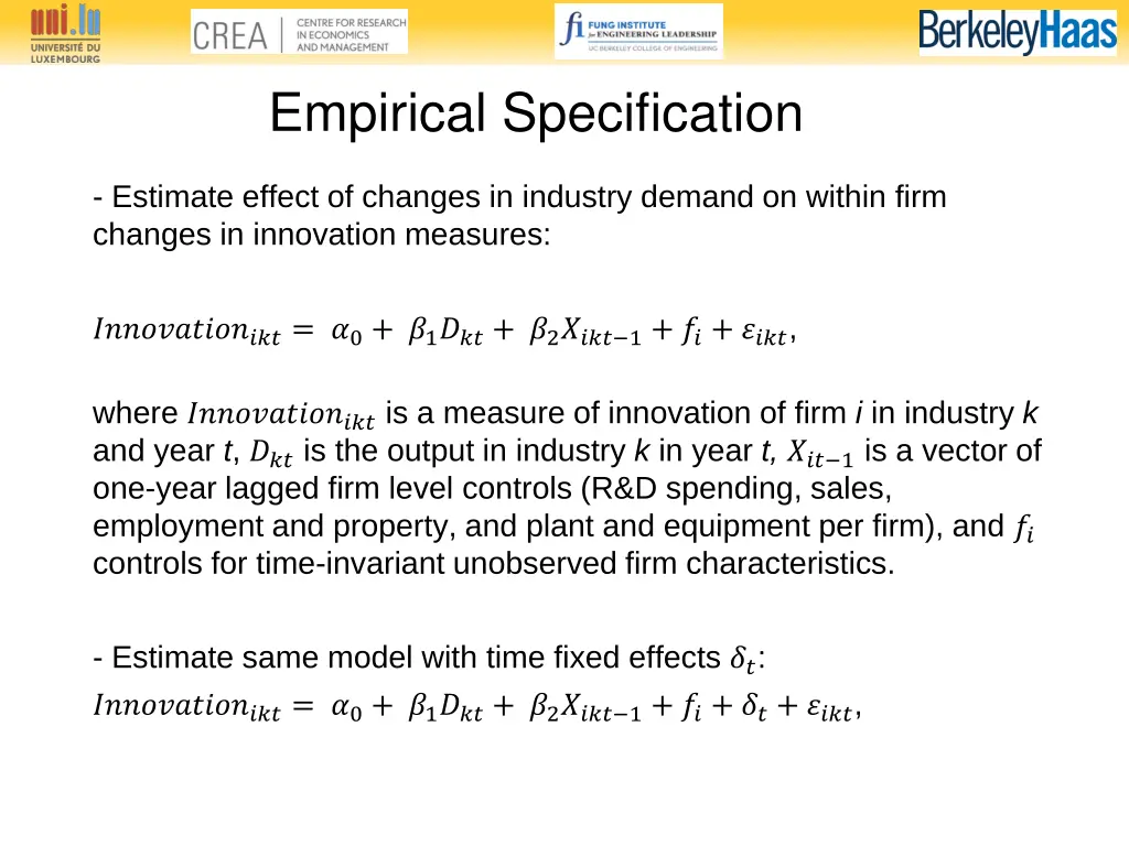 empirical specification