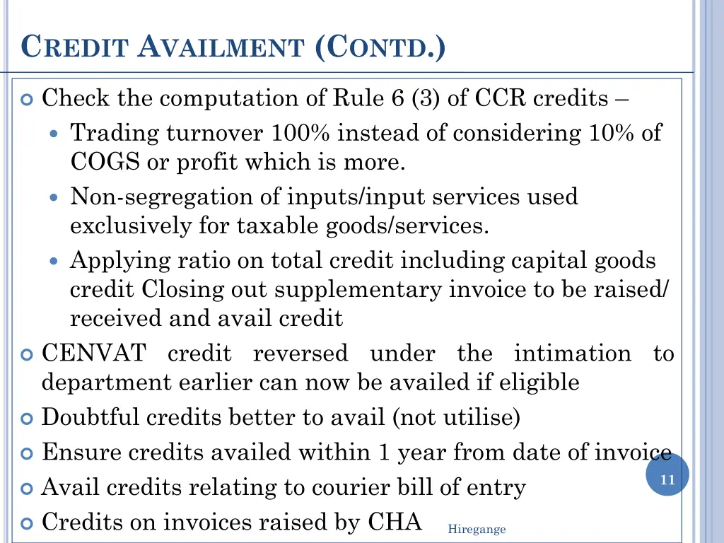 c redit a vailment c ontd