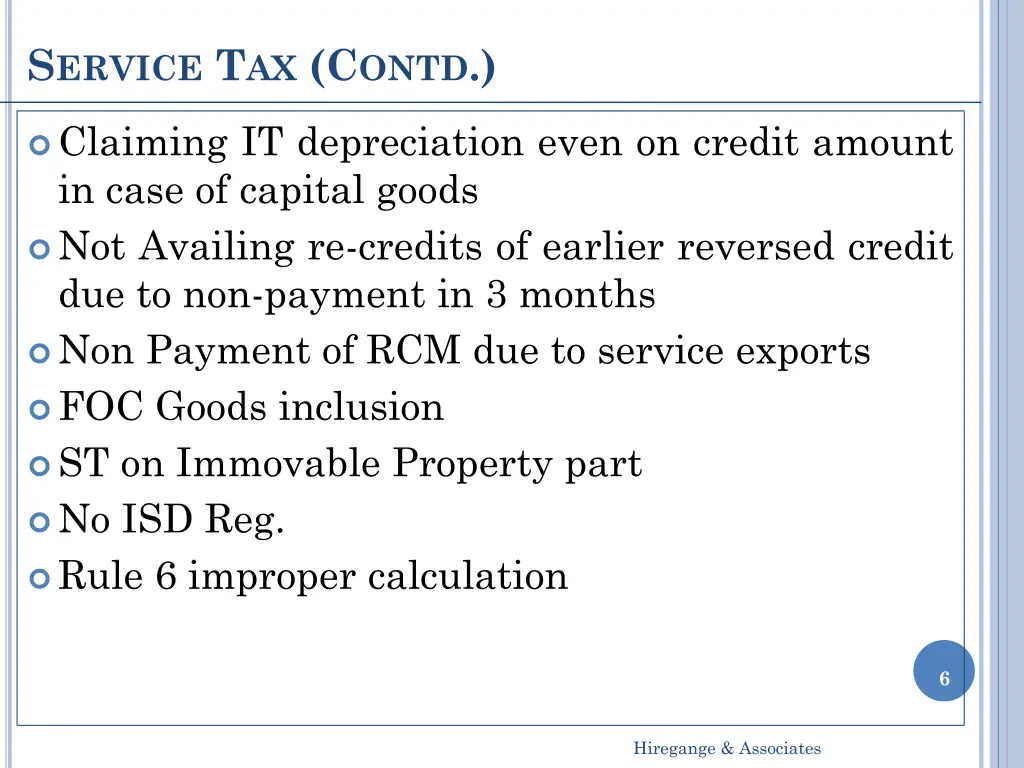 s ervice t ax c ontd