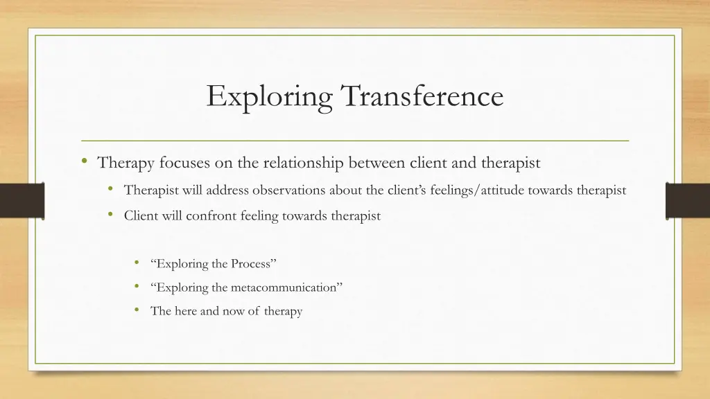 exploring transference