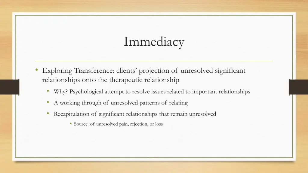 immediacy