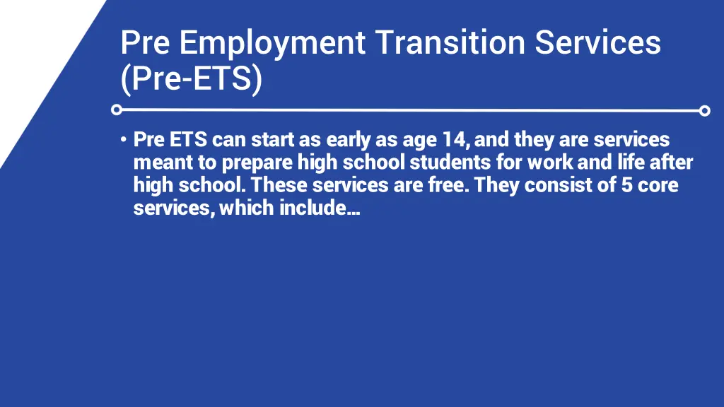 pre employment transition services pre ets