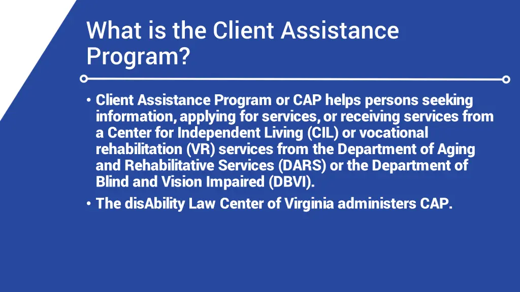 what is the client assistance program