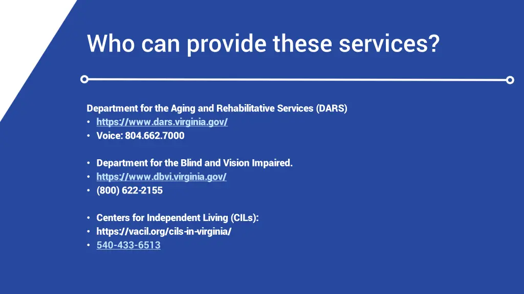who can provide these services