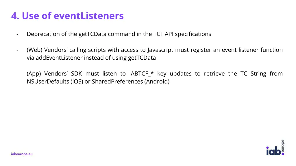 4 use of eventlisteners