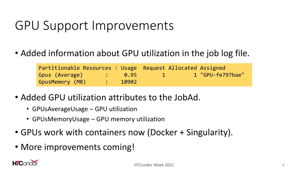 gpu support improvements