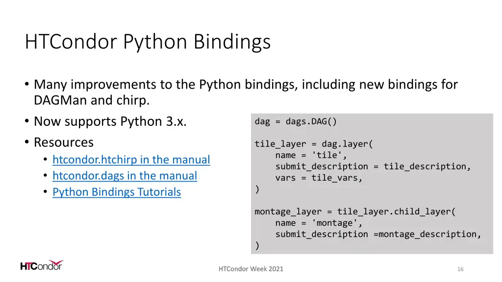 htcondor python bindings