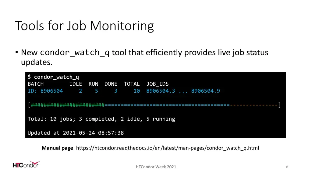 tools for job monitoring