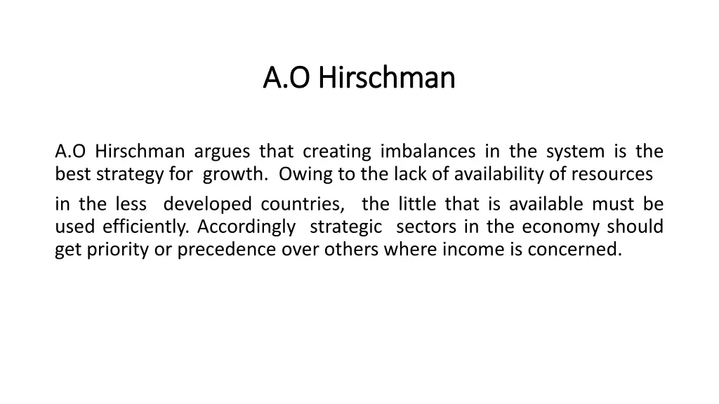 a o a o hirschman hirschman