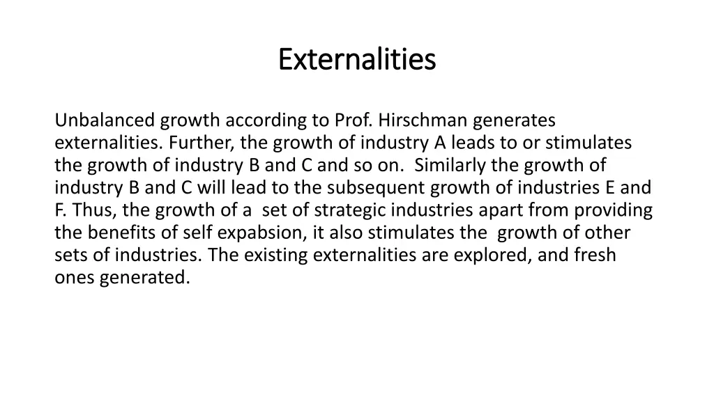 externalities externalities