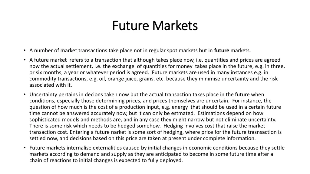 future markets future markets
