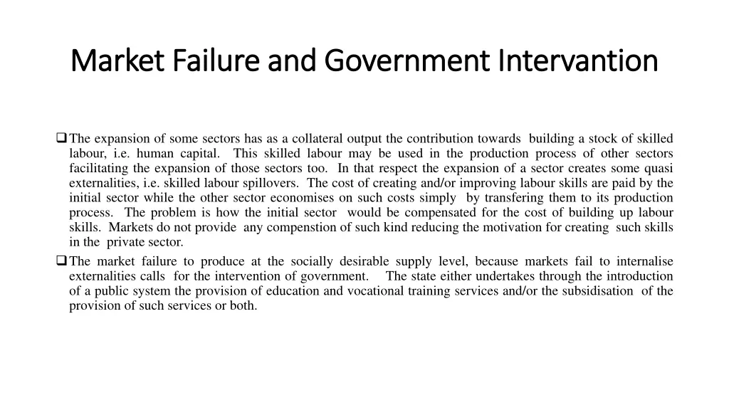 market failure and government intervantion market