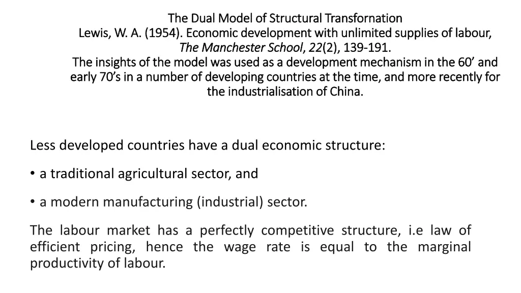 the dual model of structural transfornation