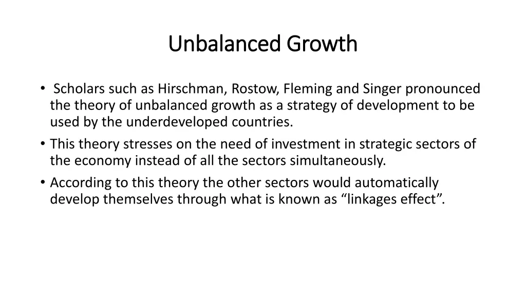 unbalanced growth unbalanced growth