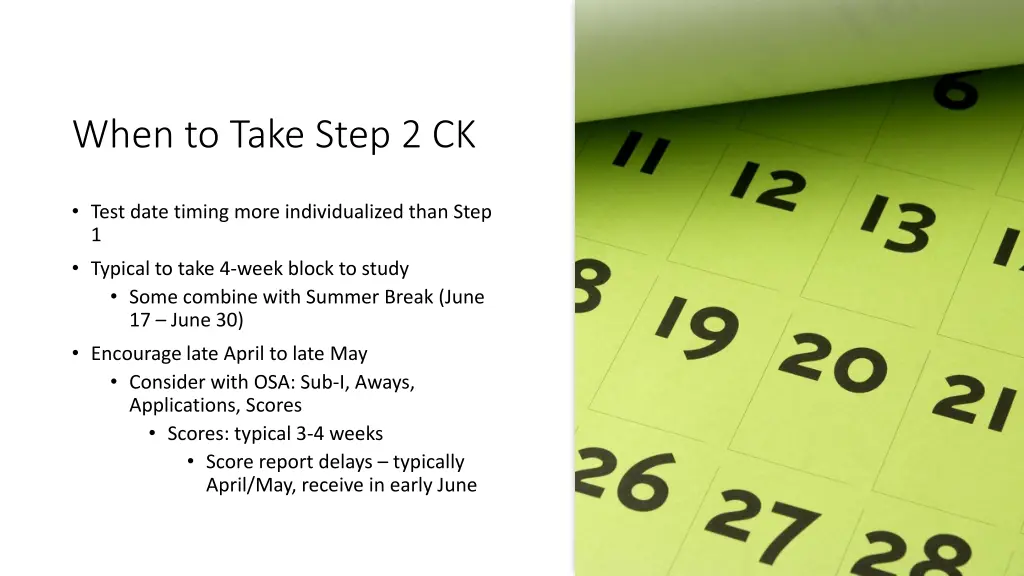 when to take step 2 ck