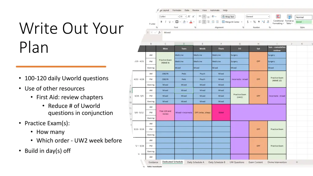 write out your plan