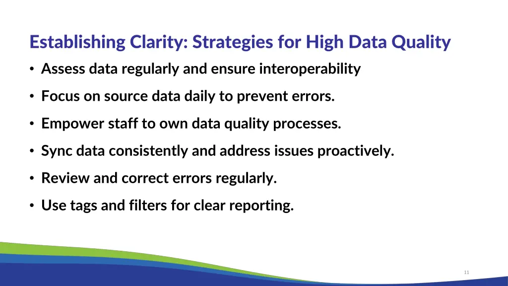 establishing clarity strategies for high data