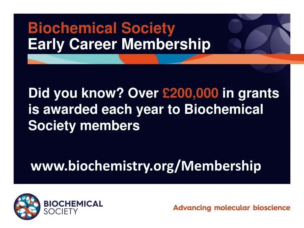 biochemical society early career membership 1