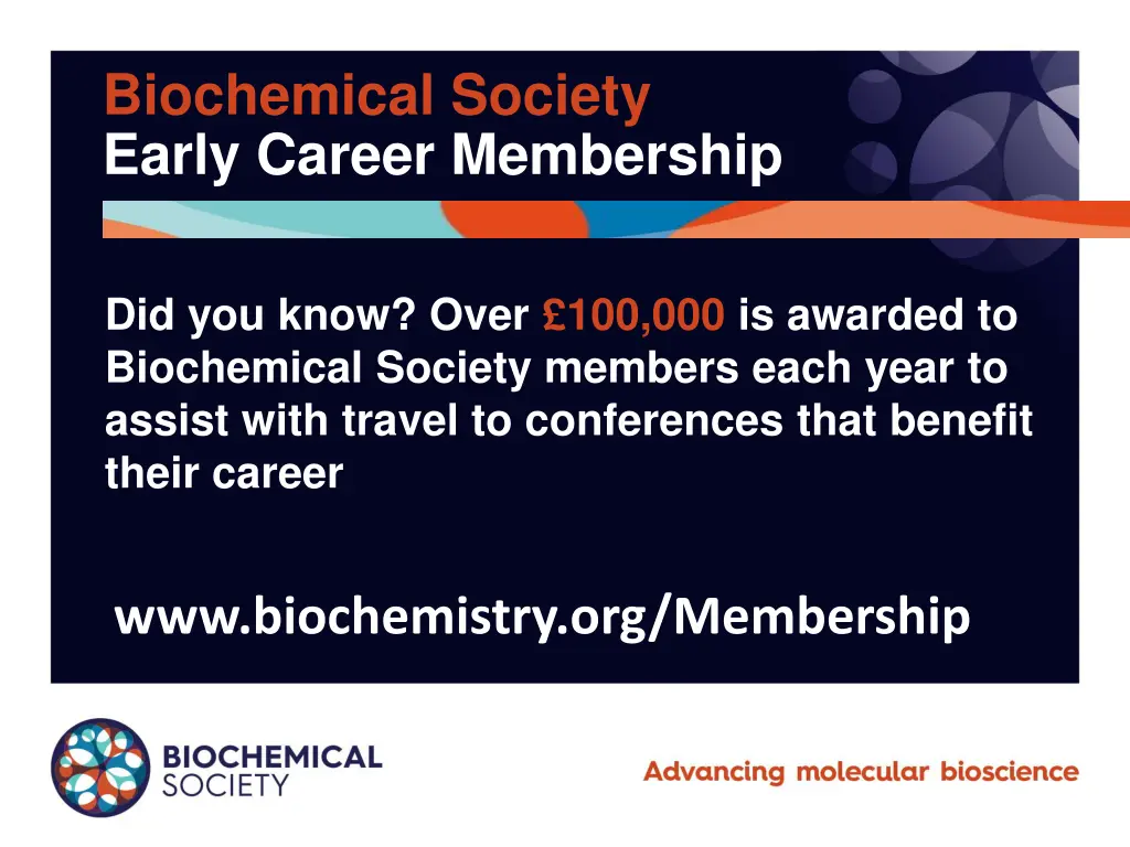 biochemical society early career membership