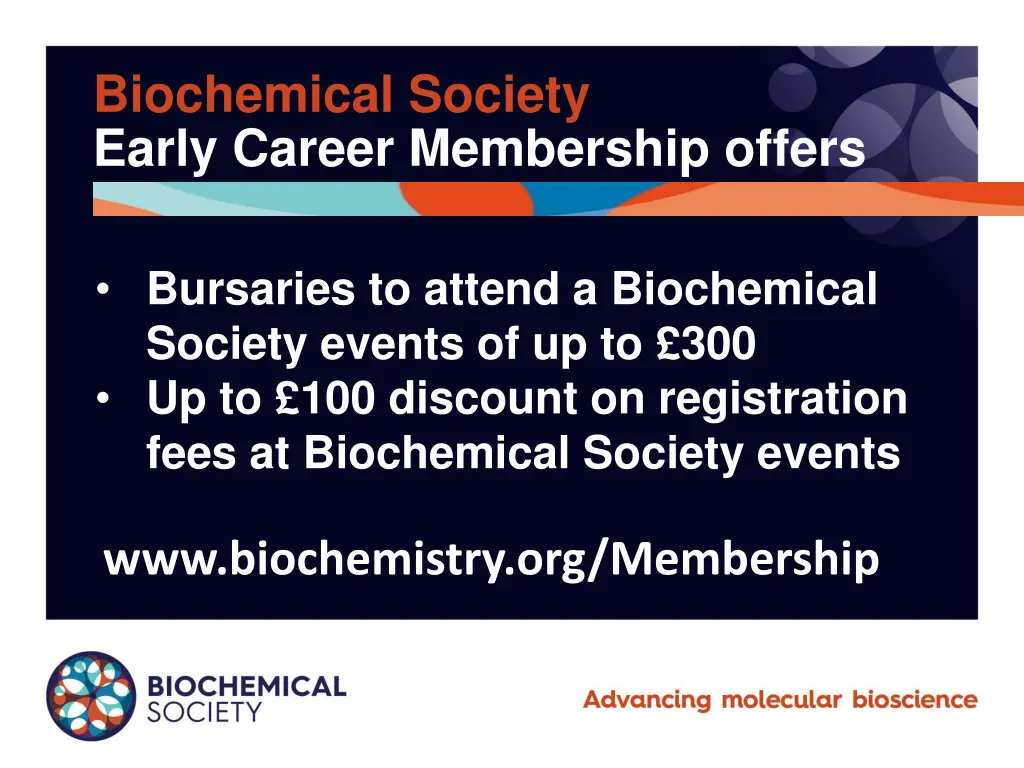 biochemical society early career membership offers 1