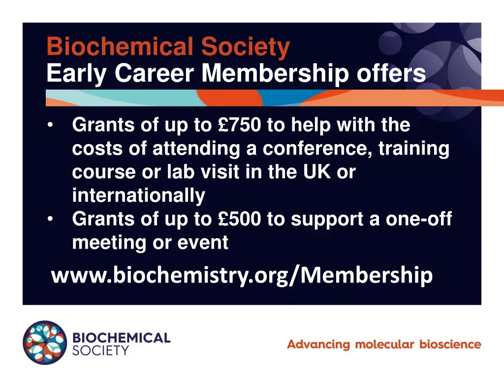 biochemical society early career membership offers 2