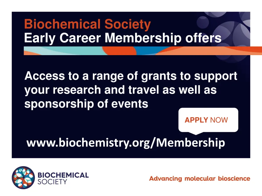 biochemical society early career membership offers