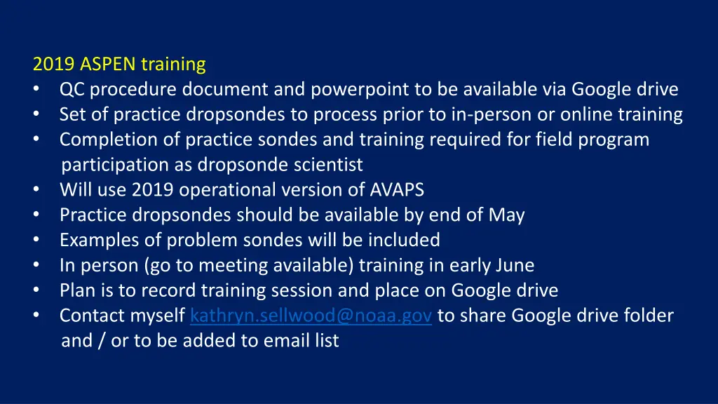 2019 aspen training qc procedure document