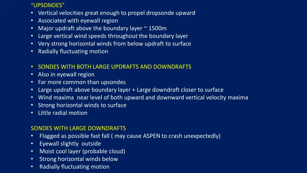 upsondes vertical velocities great enough