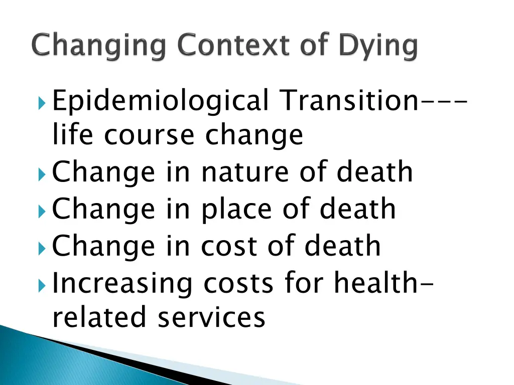epidemiological transition life course change